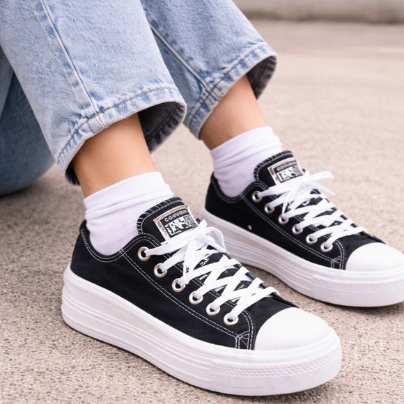 Converse Shoes - Converse  Chuck TaylorAll Star Platform Sneakers Black & White Women